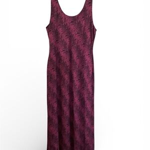Nasty Gal Snakeskin Reversible Burgundy / Blue Maxi Dress